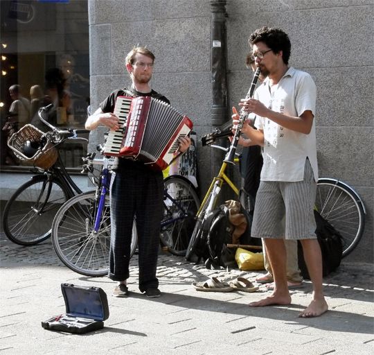Уличные музыканты Копенгагена